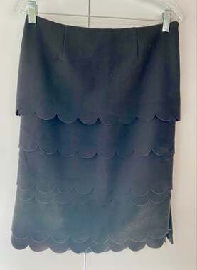 Maeve Anthropologie Black Wool Pencil Skirt Sz 4 Feminine